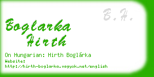 boglarka hirth business card
